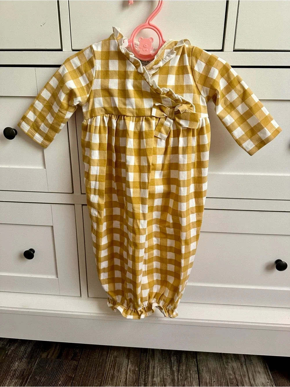 Mudpie - Adorable Mustard Checkered Take Me Home Set - BNWT! - Picture 4 of 8